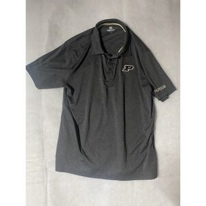 Men's Colosseum Athletics Purdue Boilermakers Gray & Black Short-Sleeve Polo XXL